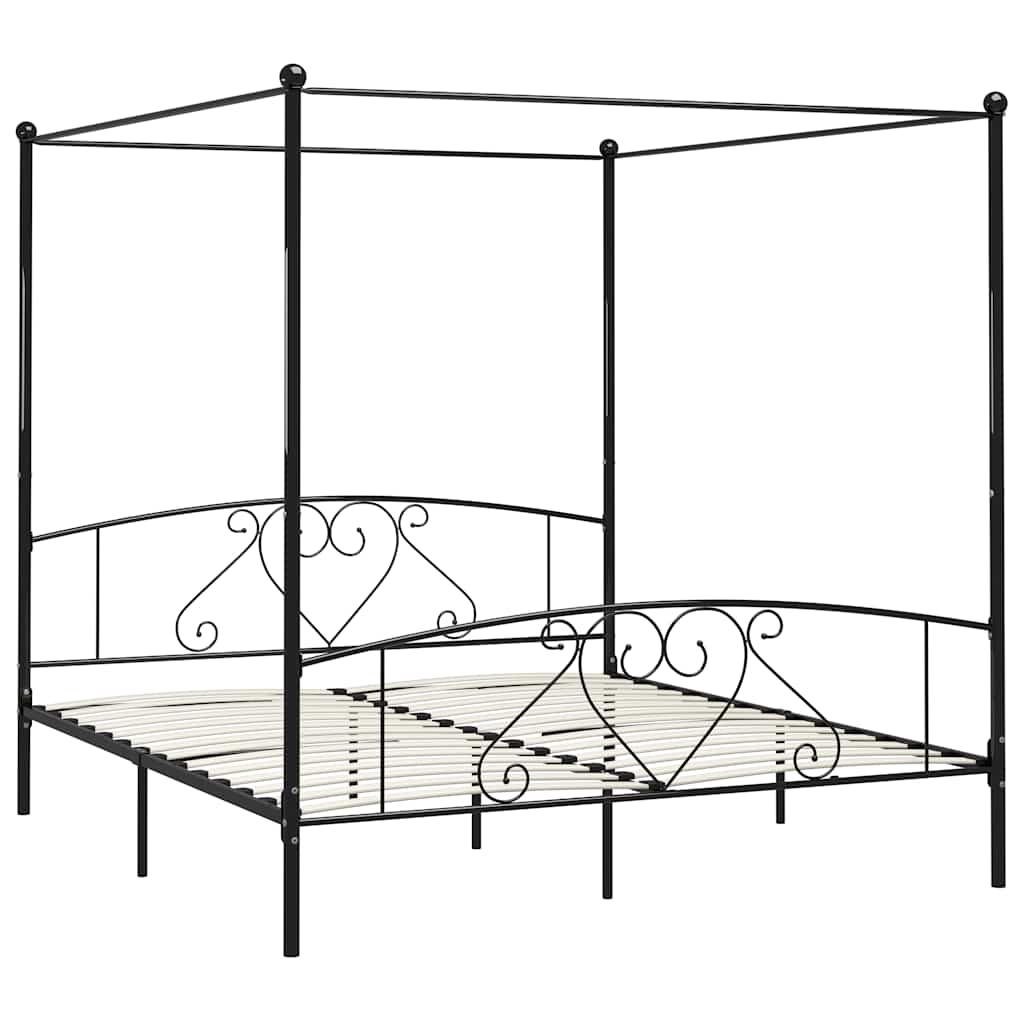 Vidaxl hemelbedframe metaal zwart 200x200 cm