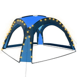 Vidaxl Party tent with LED and 4 side walls 3.6x3.6x2.3 m blue