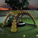 Tienda de fiesta Vidaxl con LED y 4 paredes laterales 3.6x3.6x2.3 m verde