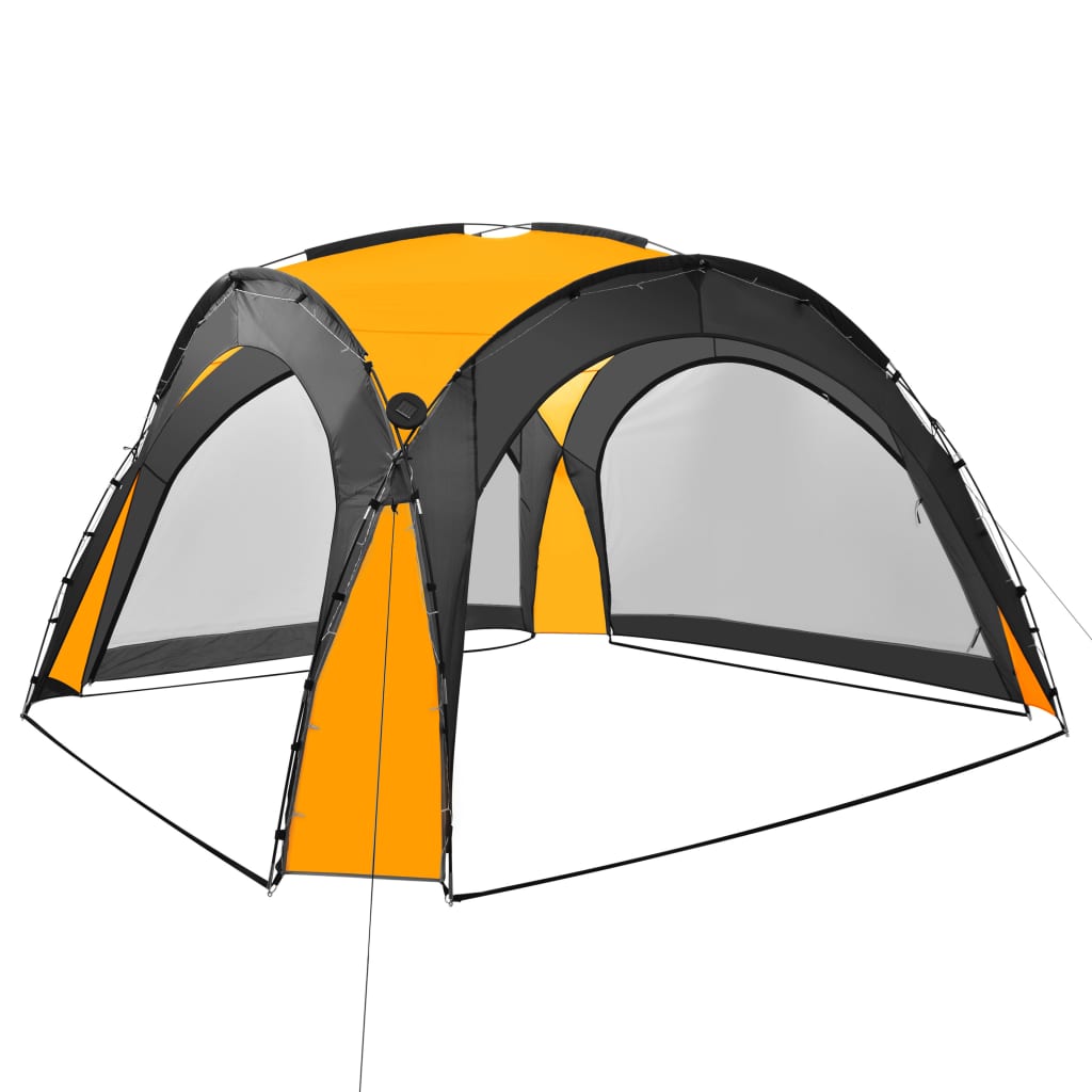 Tenda per feste Vidaxl con LED e 4 pareti laterali 3.6x3.6x2,3 m giallo