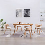Vidaxl eetkamerstoelen 4 st gebogen hout en kunstleer crèmekleurig