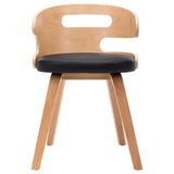 Vidaxl eetkamerstoelen 4 st gebogen hout en kunstleer zwart