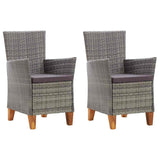 Vidaxl tuinstoelen 2 st met kussens poly rattan grijs