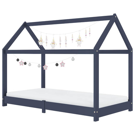 Vidaxl kinderbedframe massief grenenhout grijs 70x140 cm