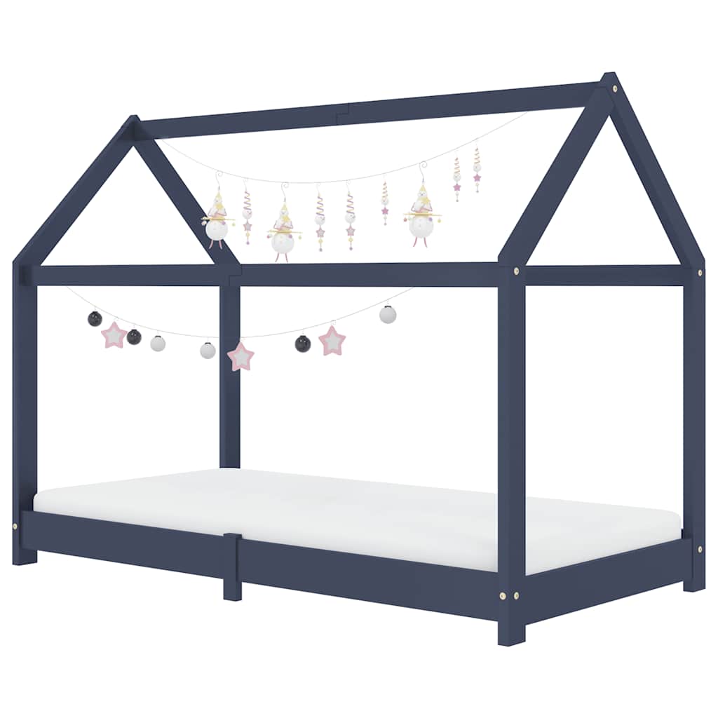 Vidaxl kinderbedframe massief grenenhout grijs 80x160 cm
