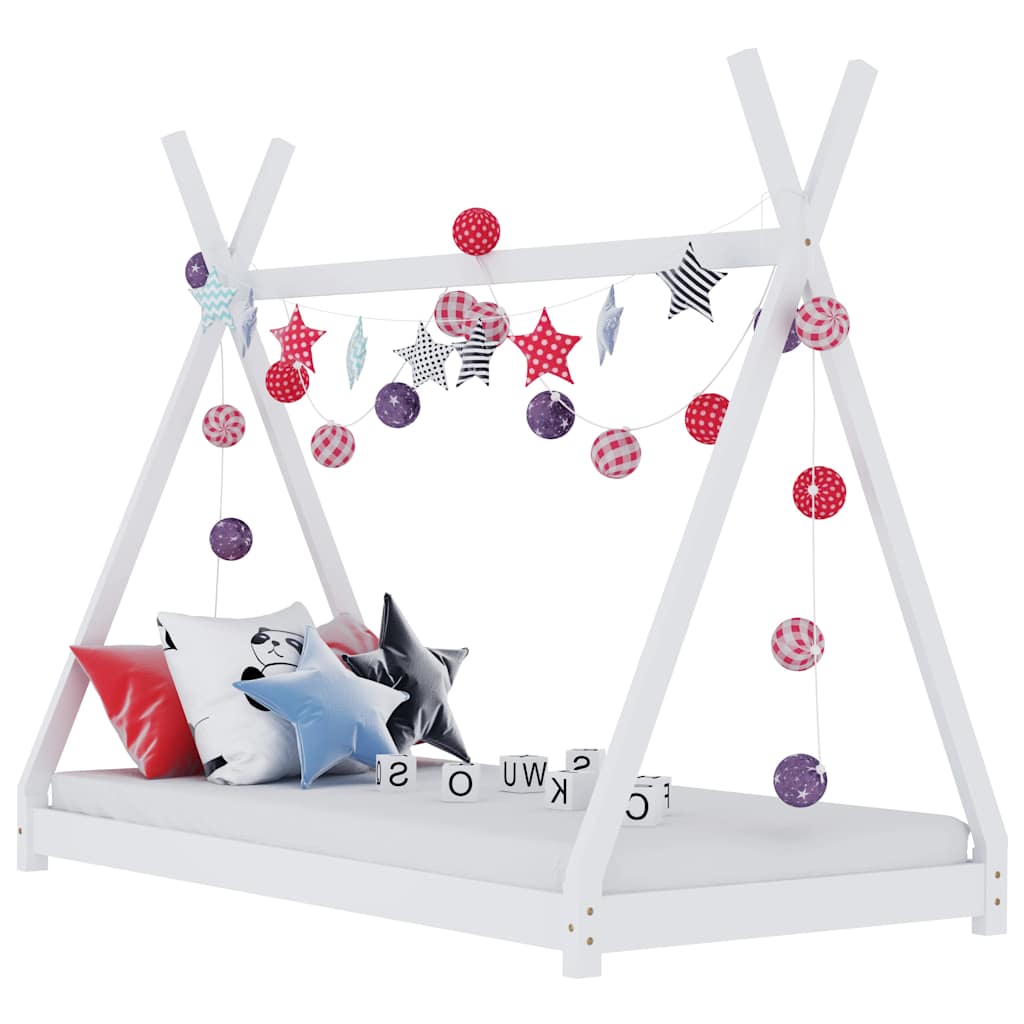 Vidaxl kinderbedframe massief grenenhout wit 80x160 cm