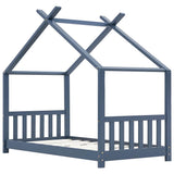 Vidaxl kinderbedframe massief grenenhout grijs 70x140 cm