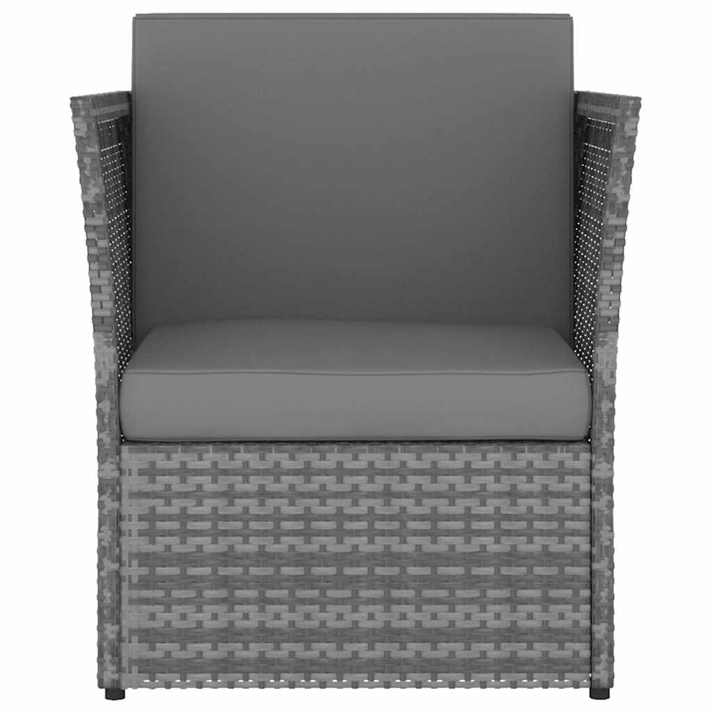Vidaxl tuinstoel met voetenbank poly rattan antracietkleurig
