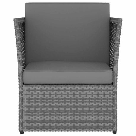 Vidaxl tuinstoel met voetenbank poly rattan antracietkleurig