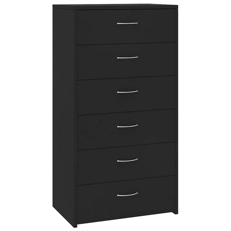Vidaxl dressoir met 6 lades 50x34x96 cm bewerkt hout zwart