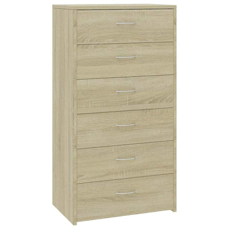 Vidaxl dressoir met 6 lades 50x34x96 cm bewerkt hout sonoma eikenkleur