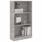 Vidaxl boekenkast met 3 schappen 60x24x109 cm bewerkt hout betongrijs