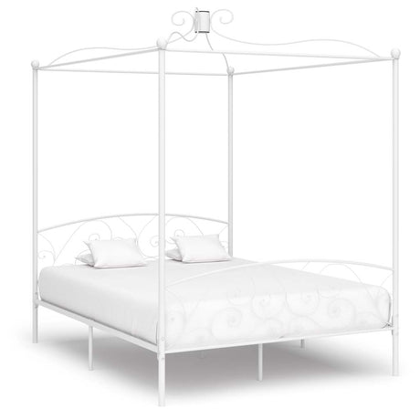Vidaxl hemelbedframe metaal wit 160x200 cm
