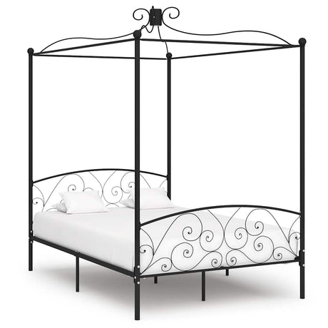 Vidaxl hemelbedframe metaal zwart 140x200 cm