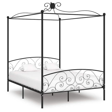 Vidaxl hemelbedframe metaal zwart 160x200 cm