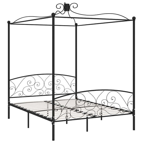 Vidaxl hemelbedframe metaal zwart 160x200 cm