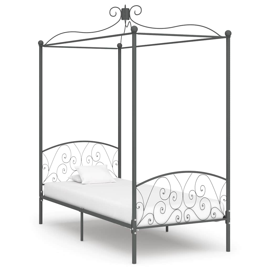 Vidaxl hemelbedframe metaal grijs 100x200 cm