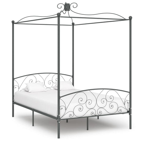 Vidaxl hemelbedframe metaal grijs 140x200 cm
