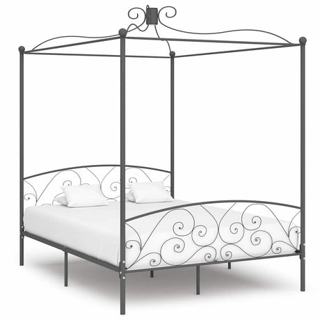 Vidaxl hemelbedframe metaal grijs 160x200 cm