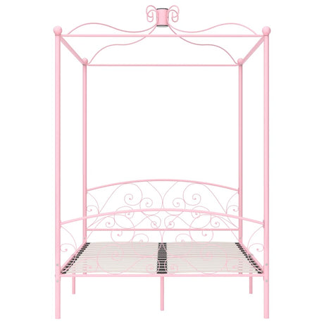 Vidaxl hemelbedframe metaal roze 140x200 cm