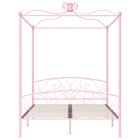 Vidaxl hemelbedframe metaal roze 160x200 cm