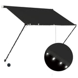 Vidaxl luifel extensible avec LED 200x150 cm anthracite