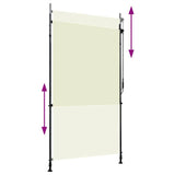 Vidaxl Roller Blind für außerhalb 120x270 cm Creme