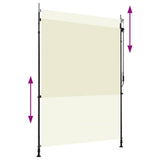 Vidaxl Roller Blind für Außen 150 x 270 cm Creme