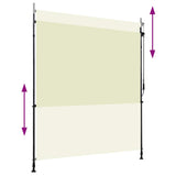 Vidaxl Roller Blind für äußere 200x270 cm Creme