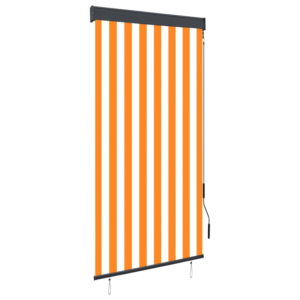 Vidaxl rulleblind for utenfor 80x250 cm hvit og oransje