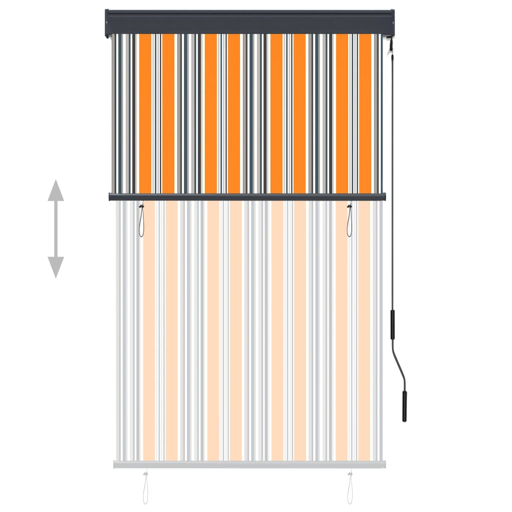 Vidaxl rulleblind for utenfor 100x250 cm gul og blå