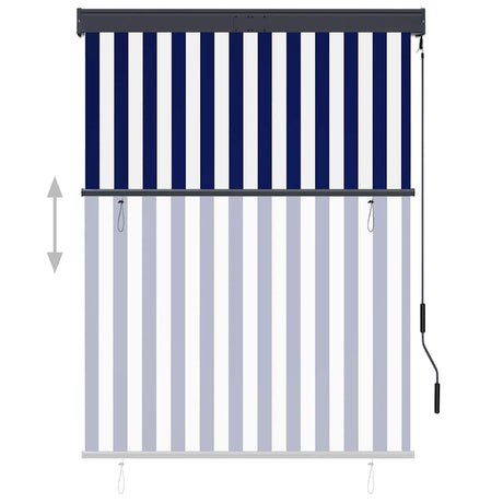 Vidaxl rolgordijn voor buiten 120x250 cm blauw en wit