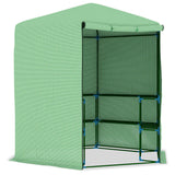 Vidaxl Tuinkas mit Regalen 227x223 cm Stahl