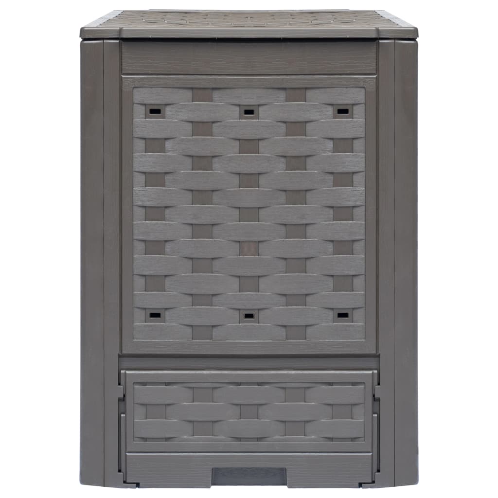 Vidaxl Compost Bins 3 szt. 900 l 60x60x83 cm plastikowy rattan brązowy