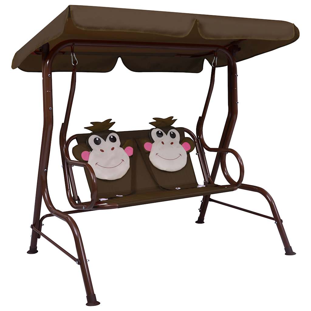 Vidaxl Children's Swing Bank 115x75x110 cm Fabric Brown