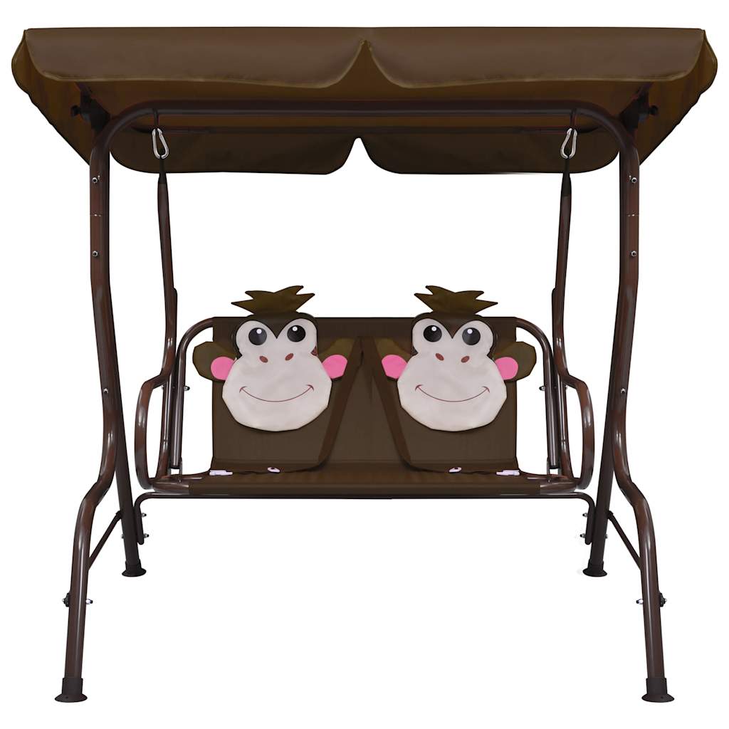 Vidaxl Children's Swing Bank 115x75x110 cm Tkanina brązowa