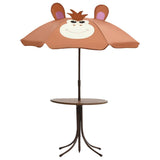 Vidaxl 3-delige bistroset voor kinderen met parasol bruin