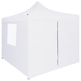 Tente de fête vidaxl avec 4 murs latéraux pliables 3x3 m blanc en acier