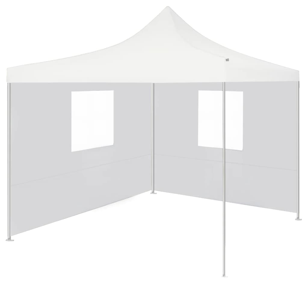 Vidaxl Party tent with 2 side walls foldable 3x3 m steel white