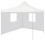 Tenda da festa Vidaxl con 2 pareti laterali pieghevoli 3x3 m in acciaio bianco