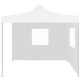 Vidaxl Party tent with 2 side walls foldable 3x3 m steel white