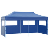 Tienda de fiesta Vidaxl con 4 paredes laterales plegables 3x6 m de acero azul