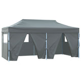 VidaXL Partytent met 4 zijwanden inklapbaar 3x6 m staal antraciet