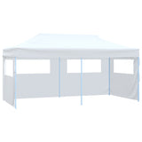 Tienda de fiesta Vidaxl con 4 paredes laterales plegables 3x6 m de acero blanco