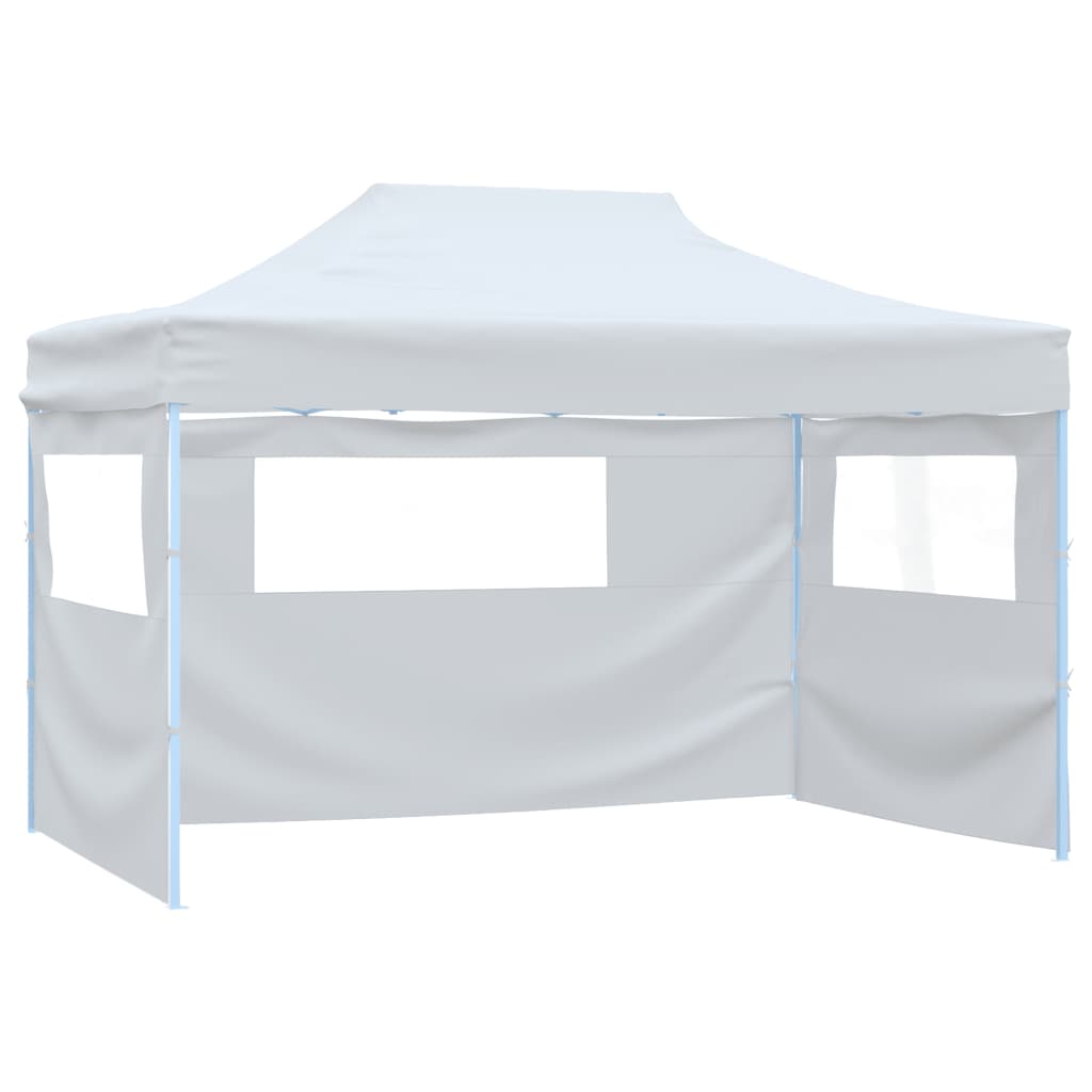 Vidaxl Party Tent med 4 sidevegger sammenleggbare 3x4,5 m hvit