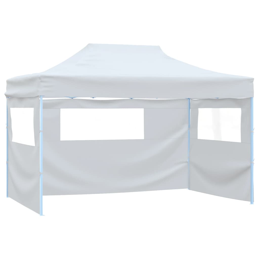 Tienda de fiesta Vidaxl con 3 paredes laterales plegables 3x4.5 m blanco