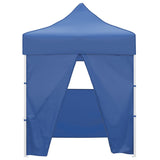 Vidaxl Party tent with 4 side walls Foldable 2x2 m Steel Blue