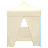 Vidaxl Party tent with 4 side walls Folding 2x2 m Steel Cream