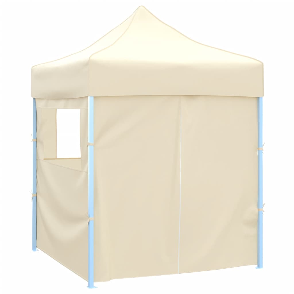 Vidaxl Party tent with 4 side walls Folding 2x2 m Steel Cream