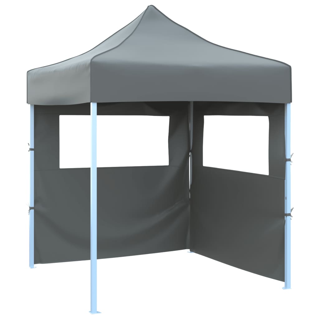 Tente de fête vidaxl avec 2 murs latéraux pliables anthracite en acier 2x2 m